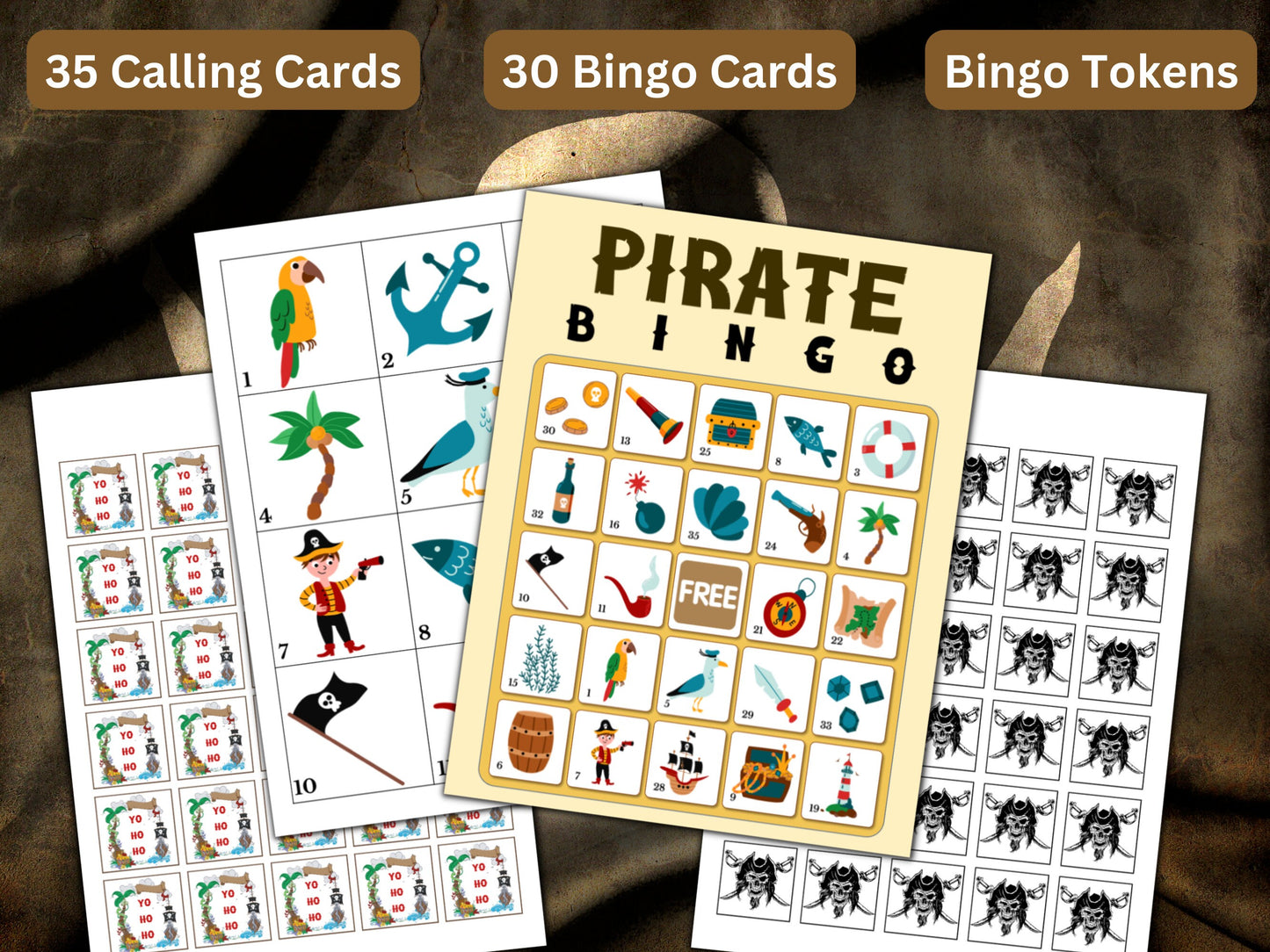 Pirate Bingo Cards