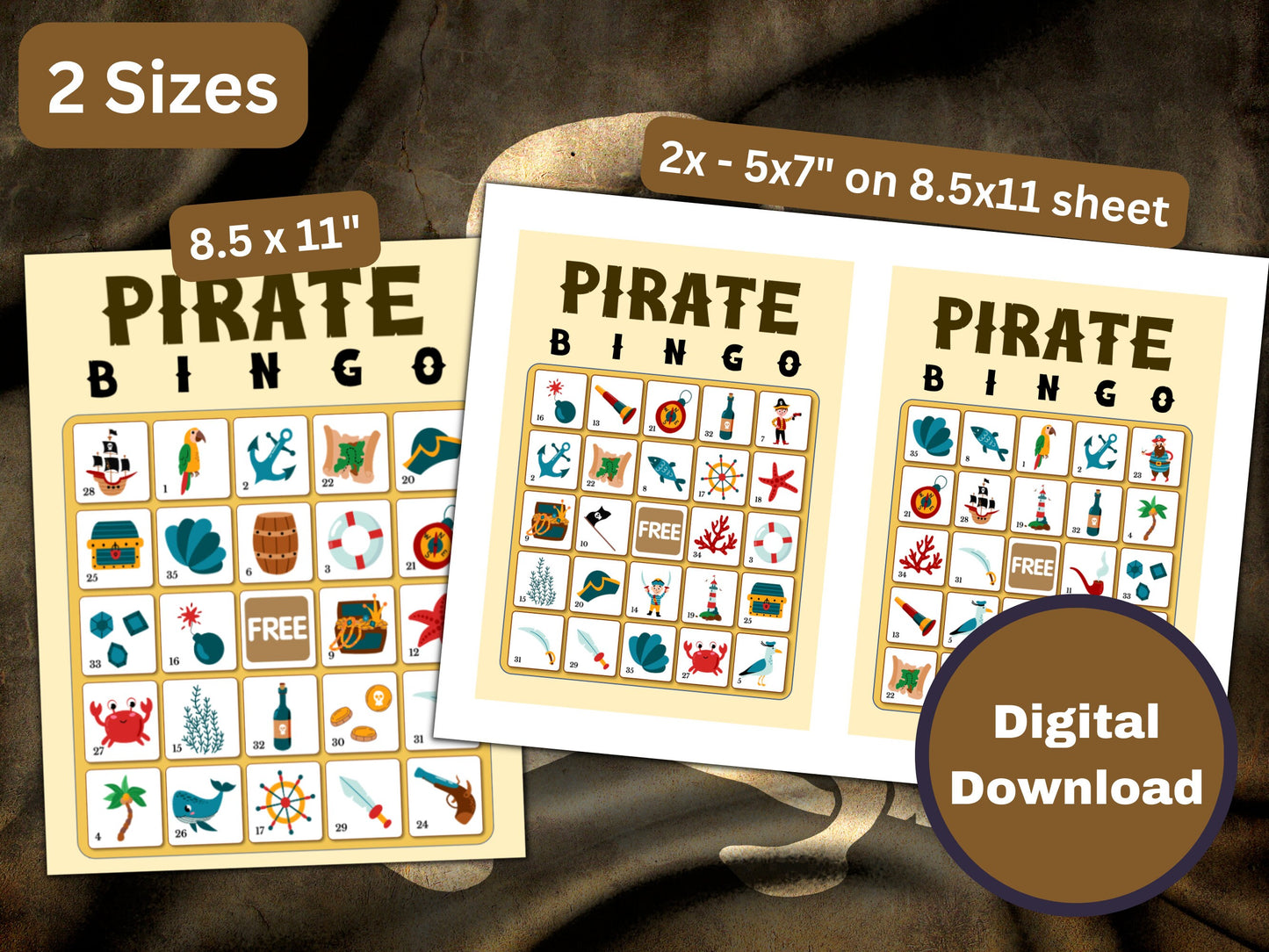 Pirate Bingo Cards