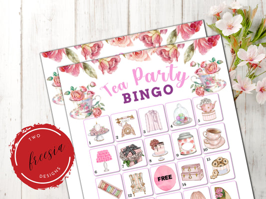 Tea Party Bingo Cards - 40 Printable Cards