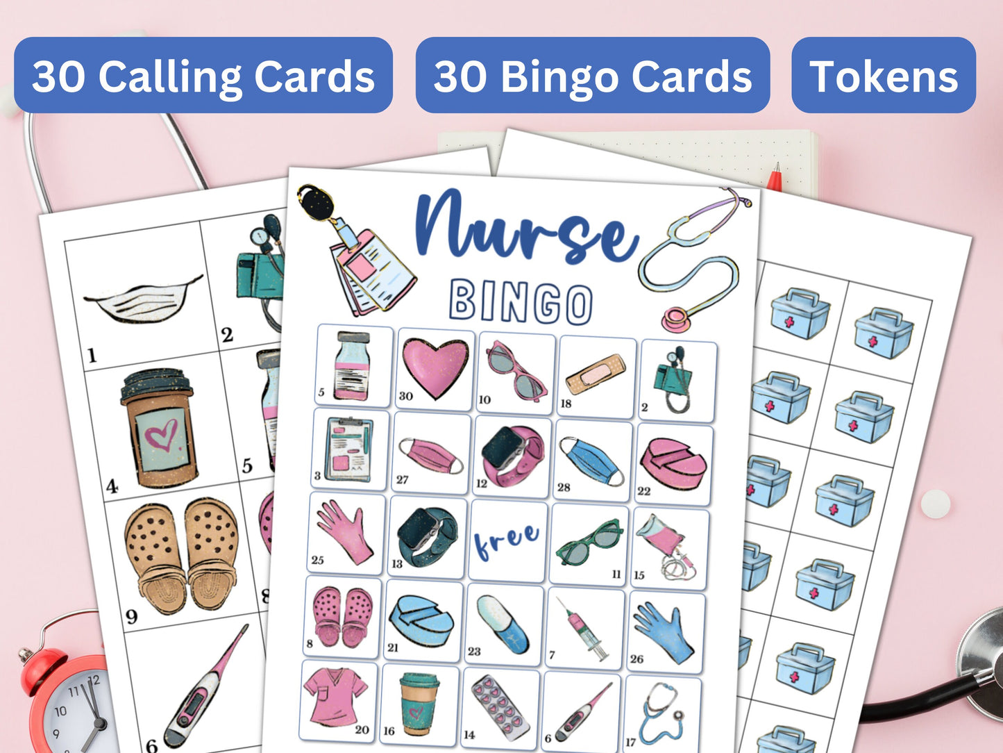 Nurse Bingo Game - 30 Cards
