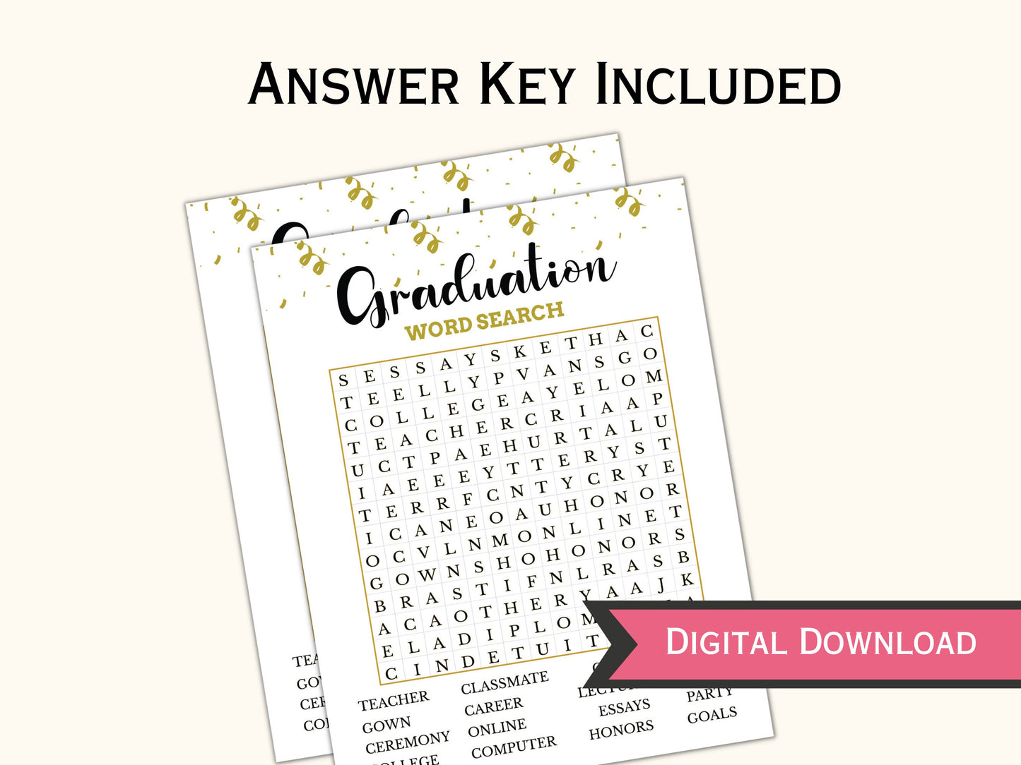 8 Printable Graduation Party Game Bundle