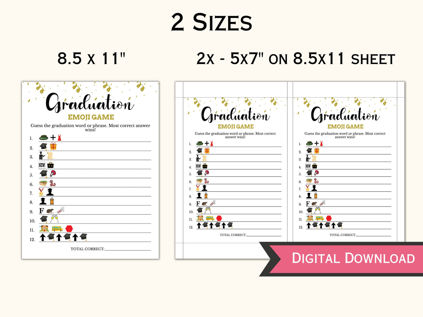 8 Printable Graduation Party Game Bundle