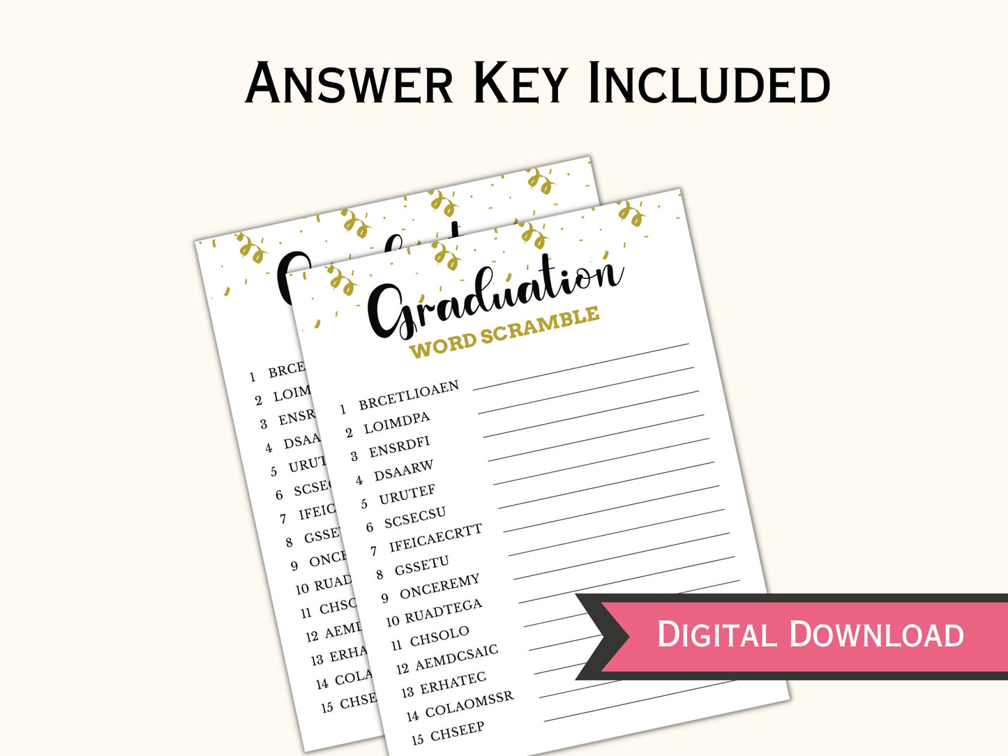 Printable Graduation Party Games Bundle - 20 Games