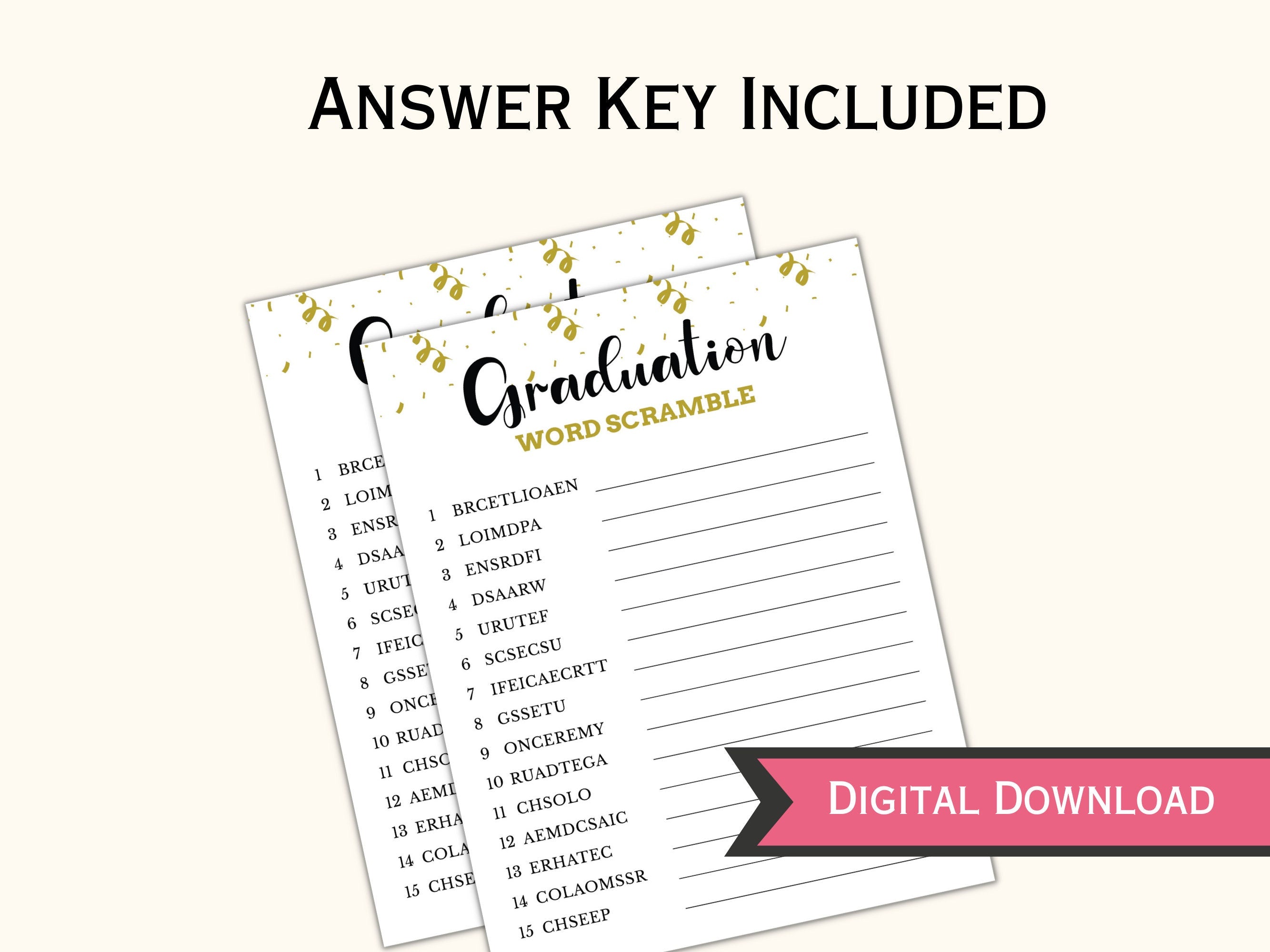Printable Graduation Party Games Bundle - 20 Games