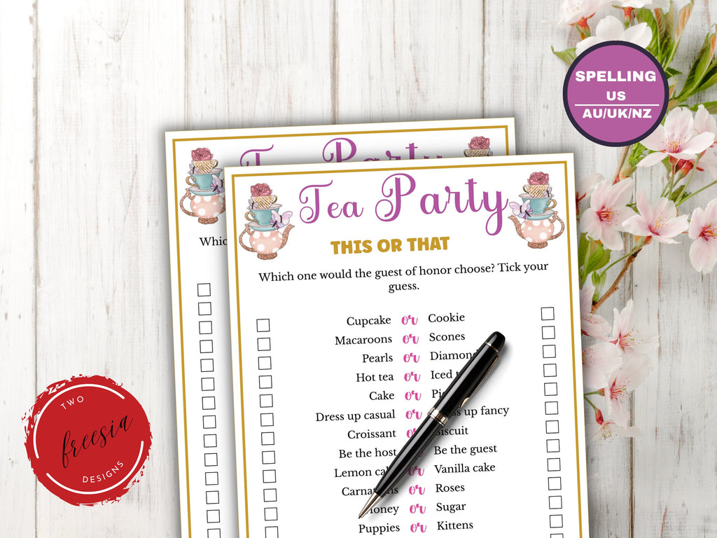 Tea Party This or That Game