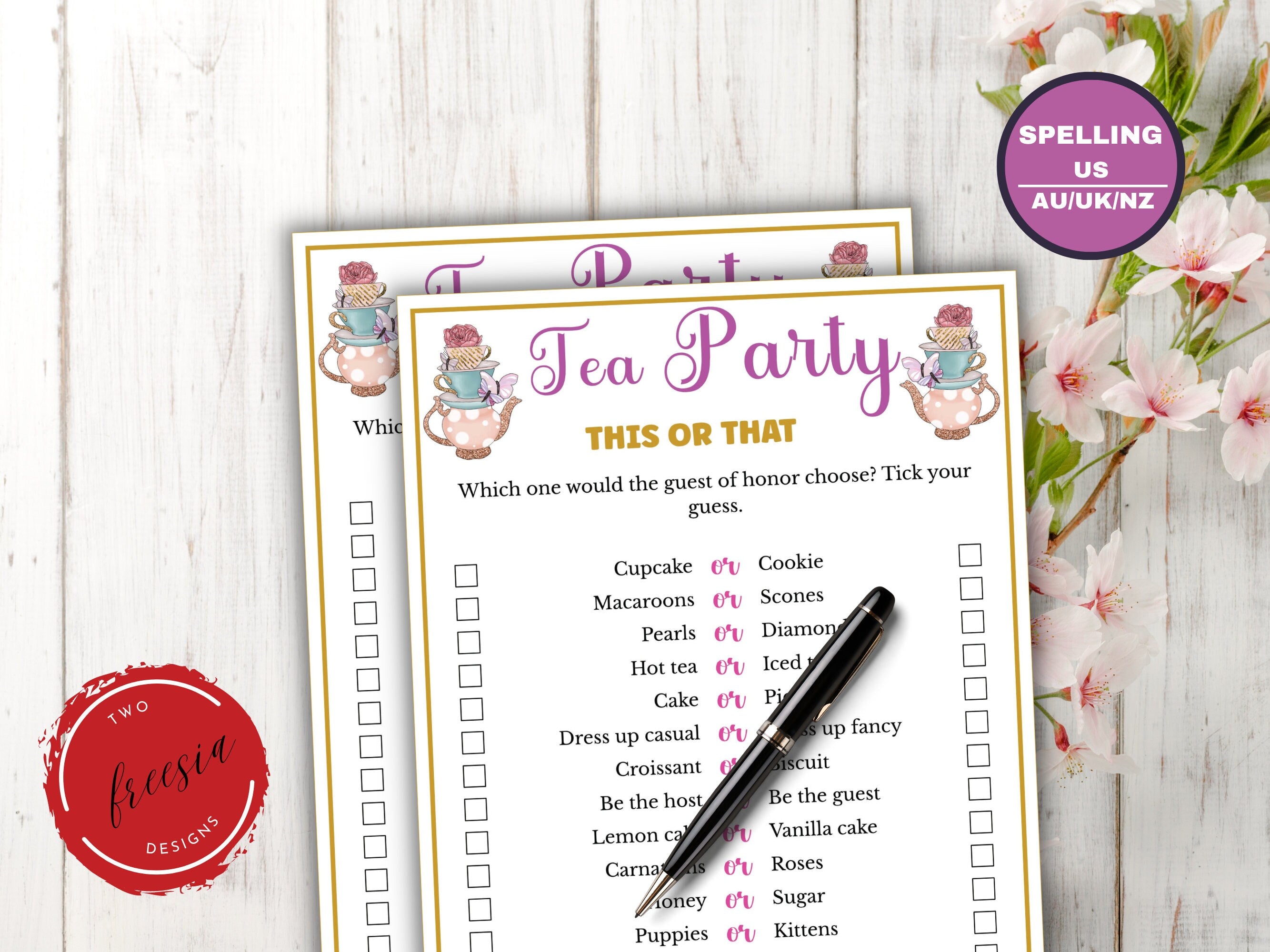 Tea Party This or That Game