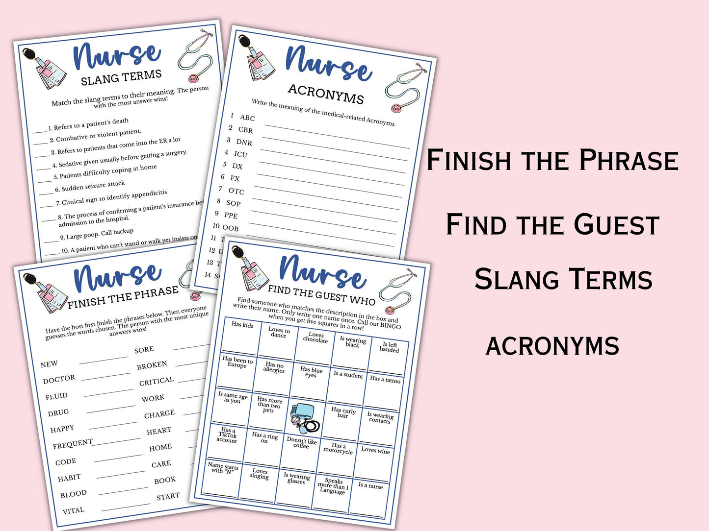 Nurse Themed Party Games (12 Games)