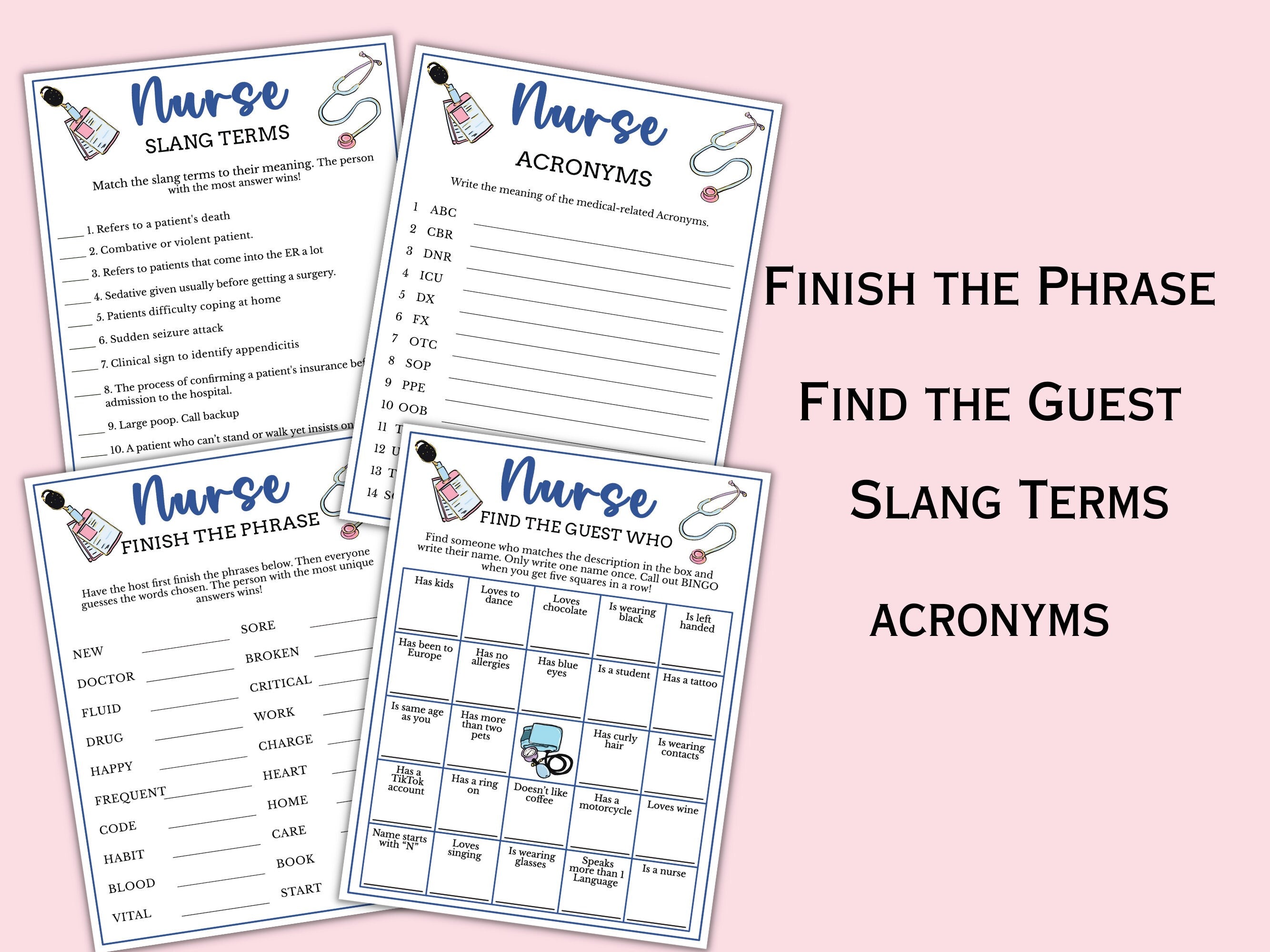 Nurse Themed Party Games (12 Games)