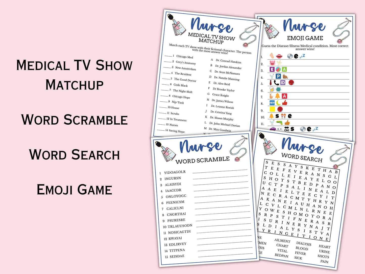 Nurse Themed Party Games (12 Games)