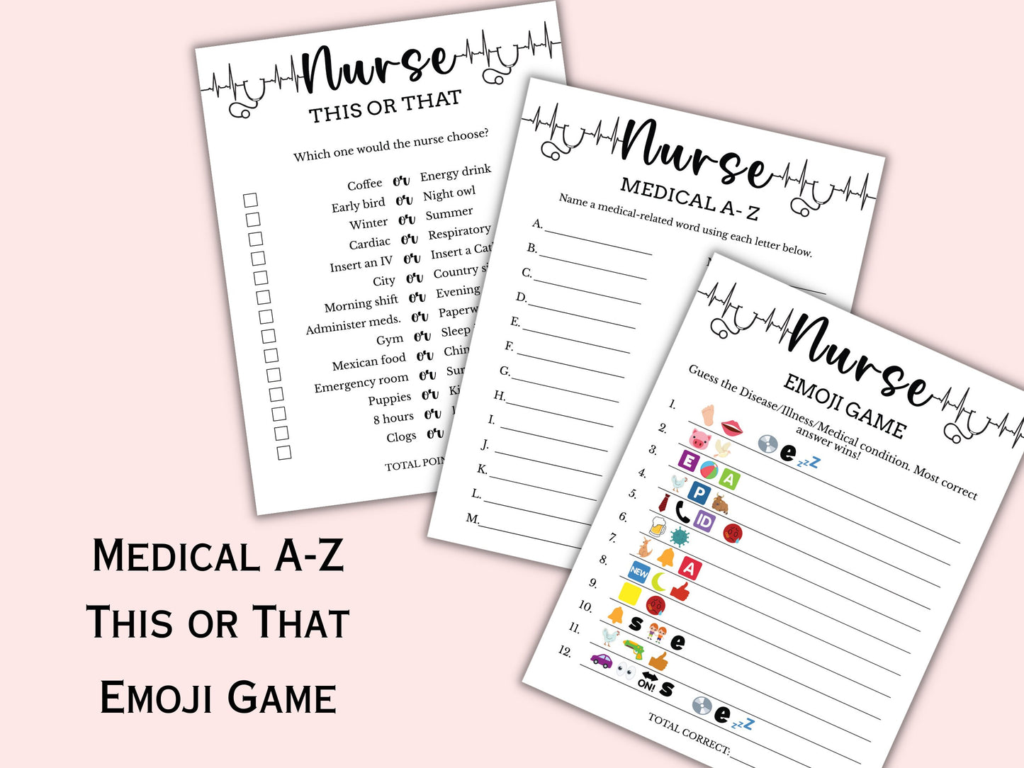 6 Printable Nurse-Themed Party Games