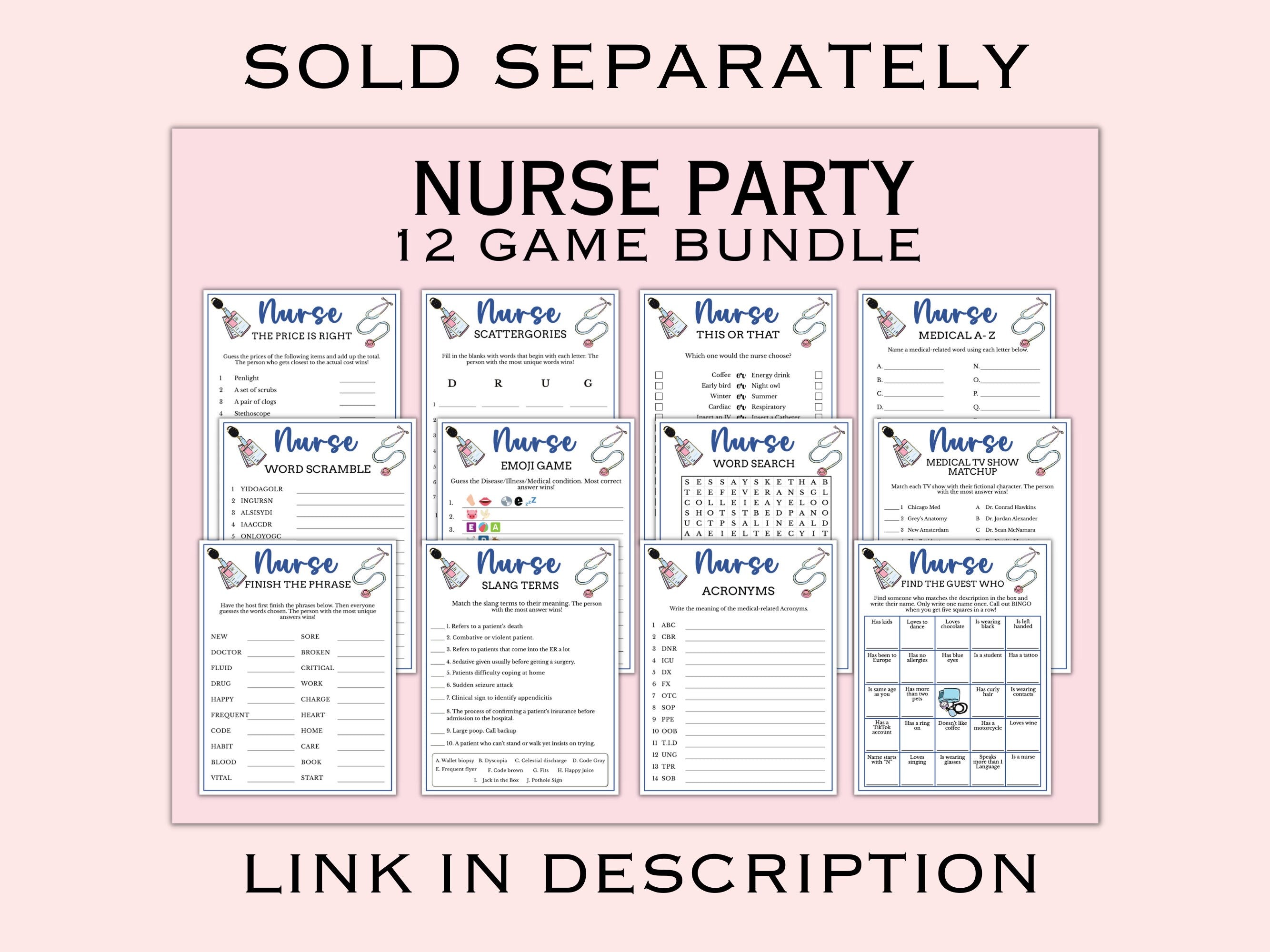 Nurse Bingo Game - 30 Cards