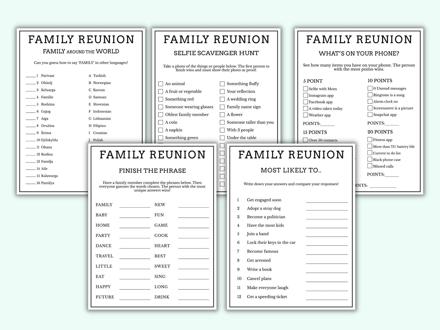 Family Reunion Game Bundle  - 20 Games