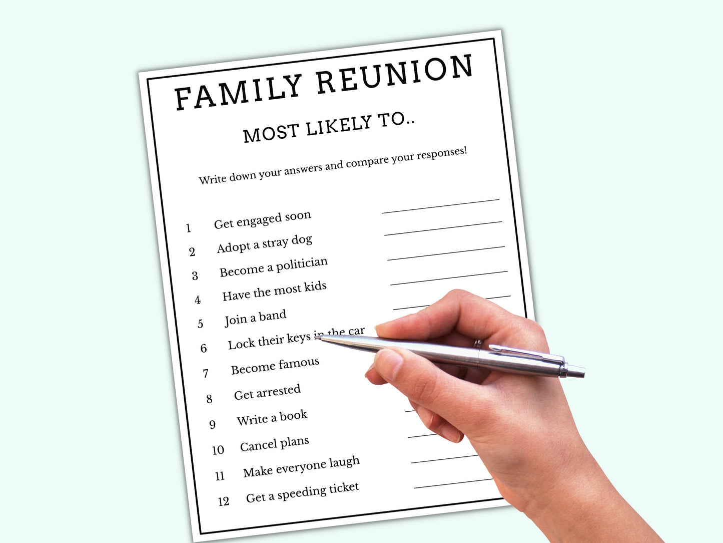 Most Likely to - Family Reunion Game