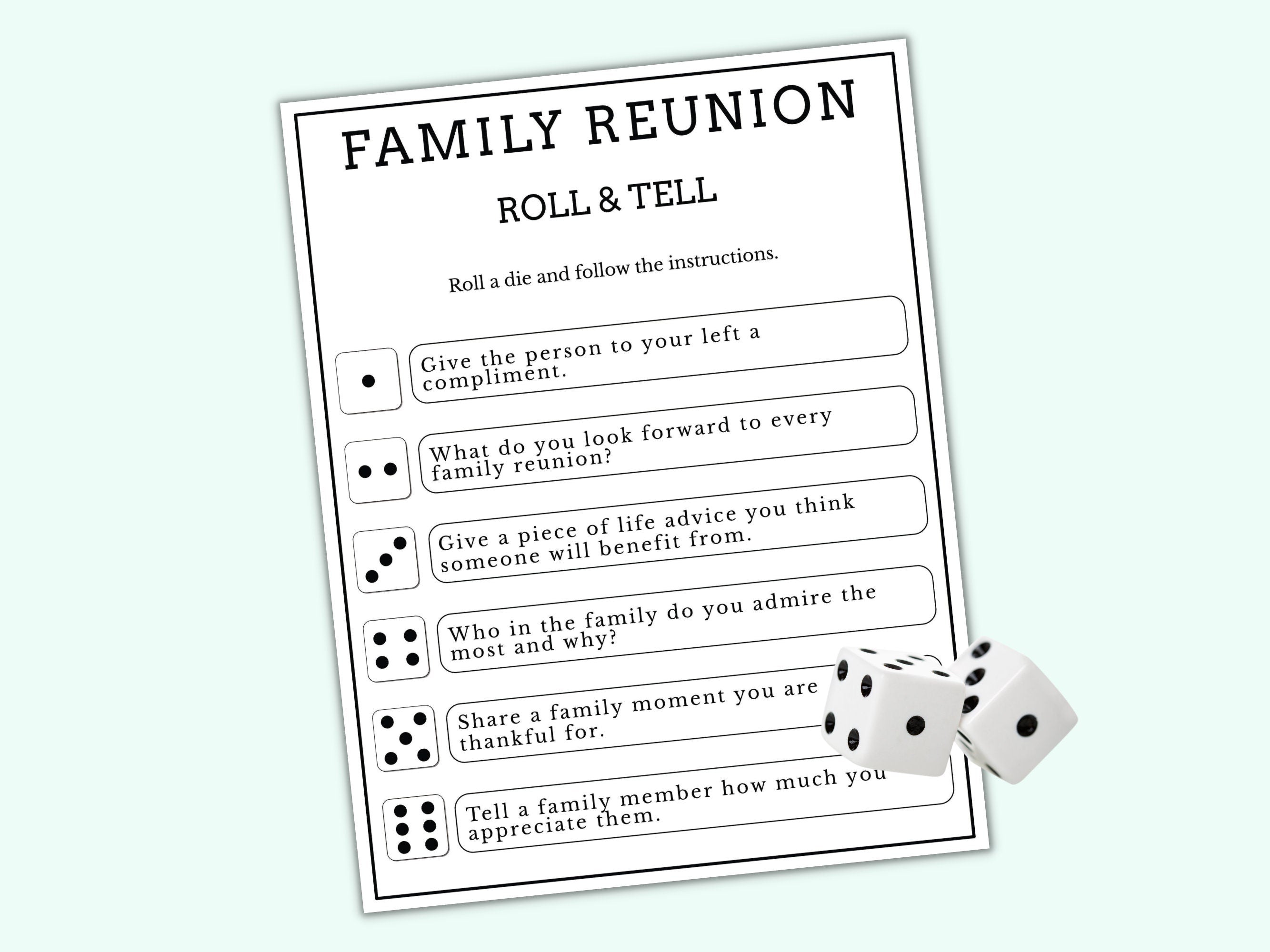 Family Reunion Roll & Tell Dice Game