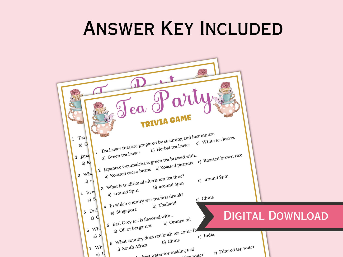 Tea Party Trivia Game