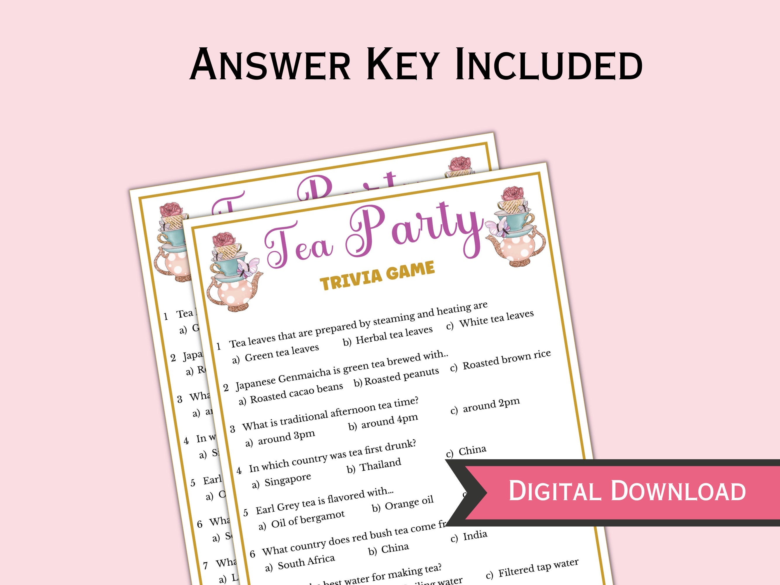 Tea Party Trivia Game
