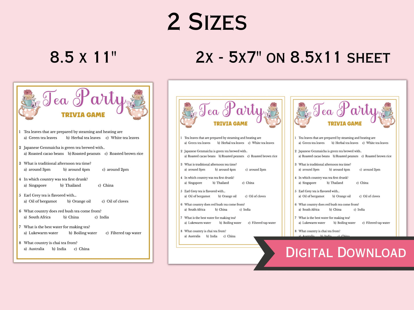 Tea Party Trivia Game