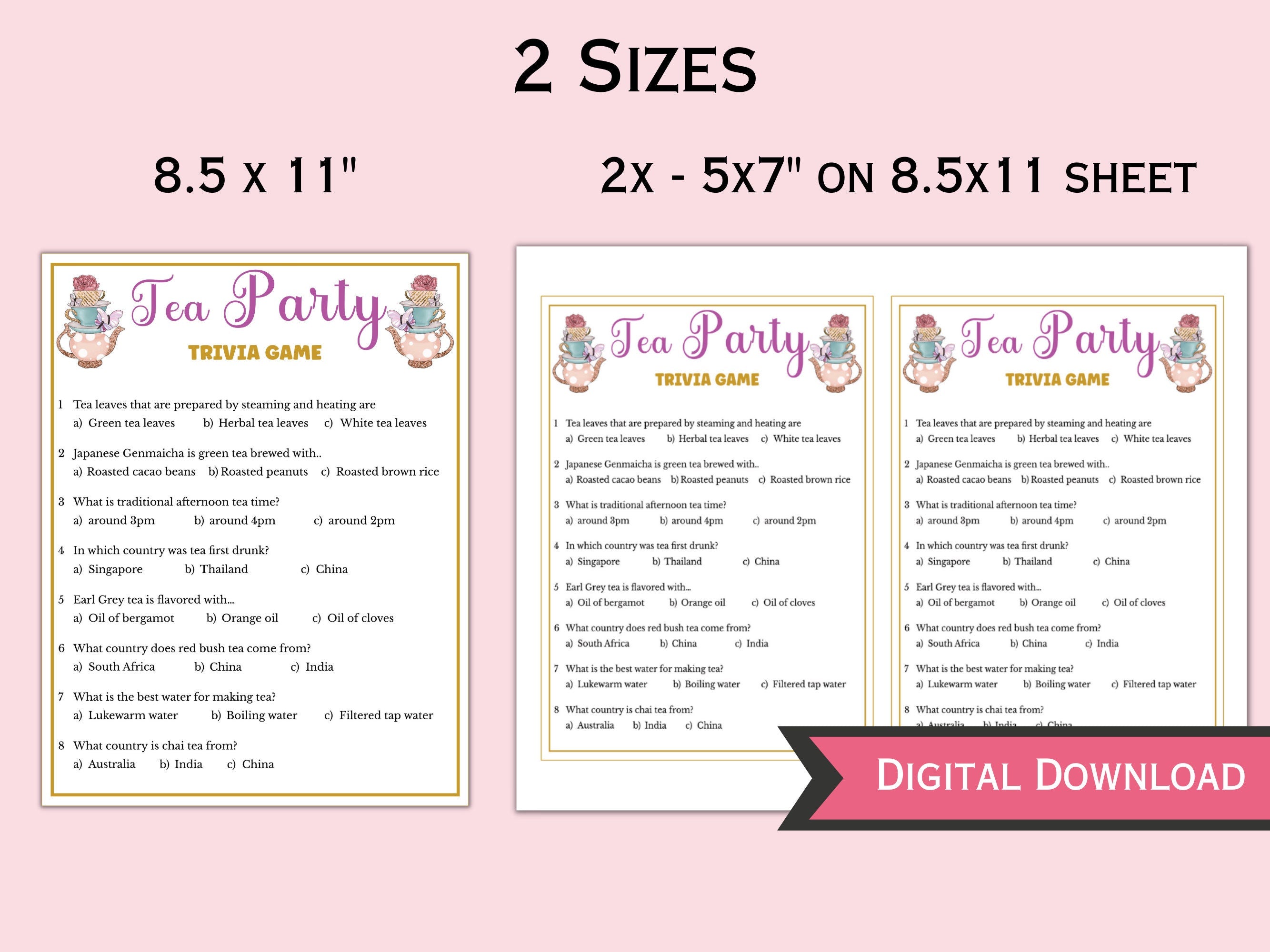 Tea Party Trivia Game