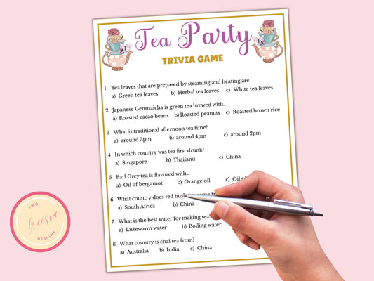 Tea Party Trivia Game