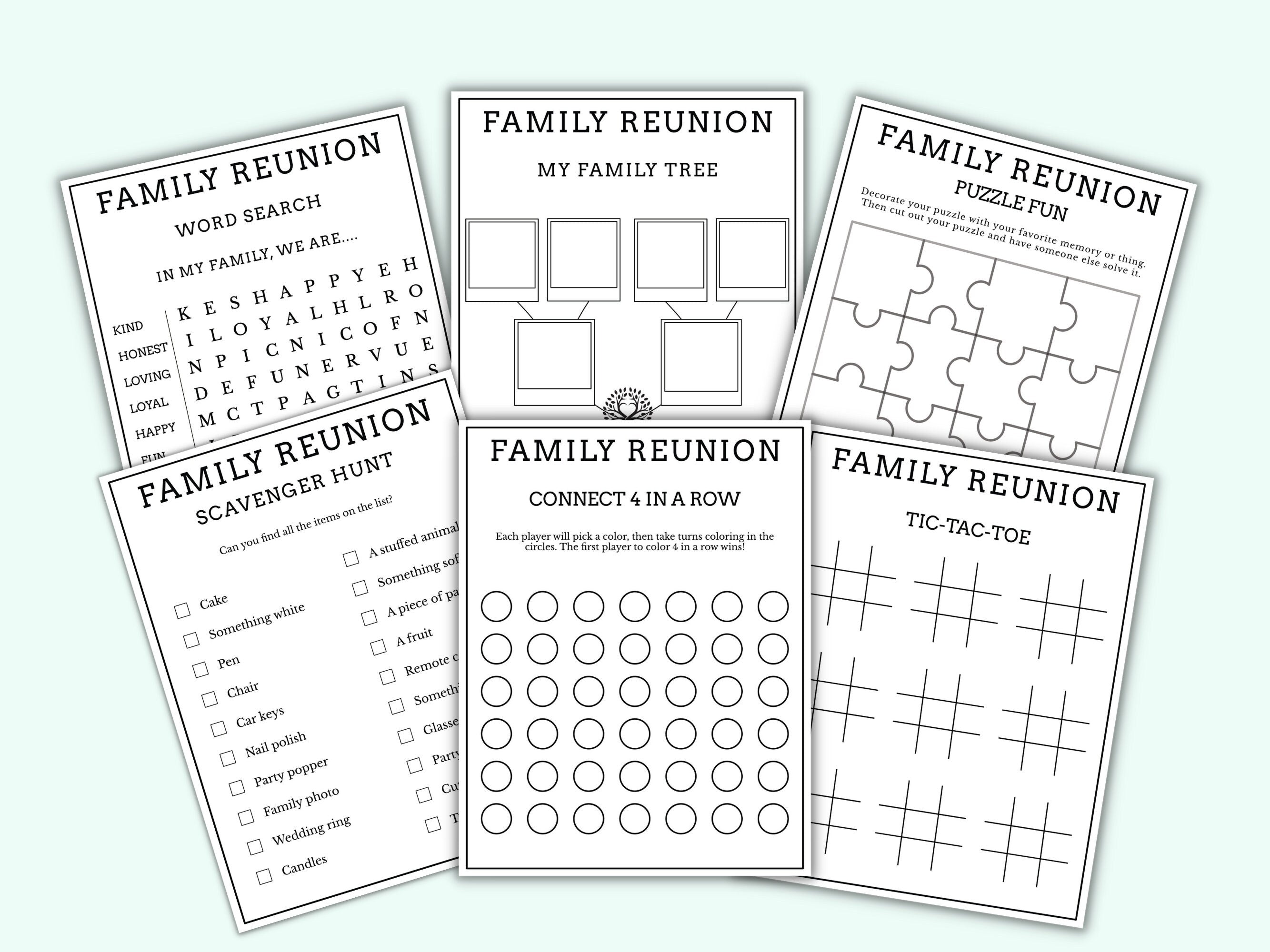 Family Reunion Games and Activities for Kids - 17 Pack