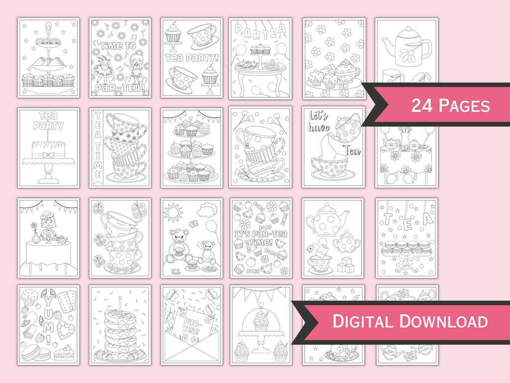 Tea Party Coloring Pages for Kids