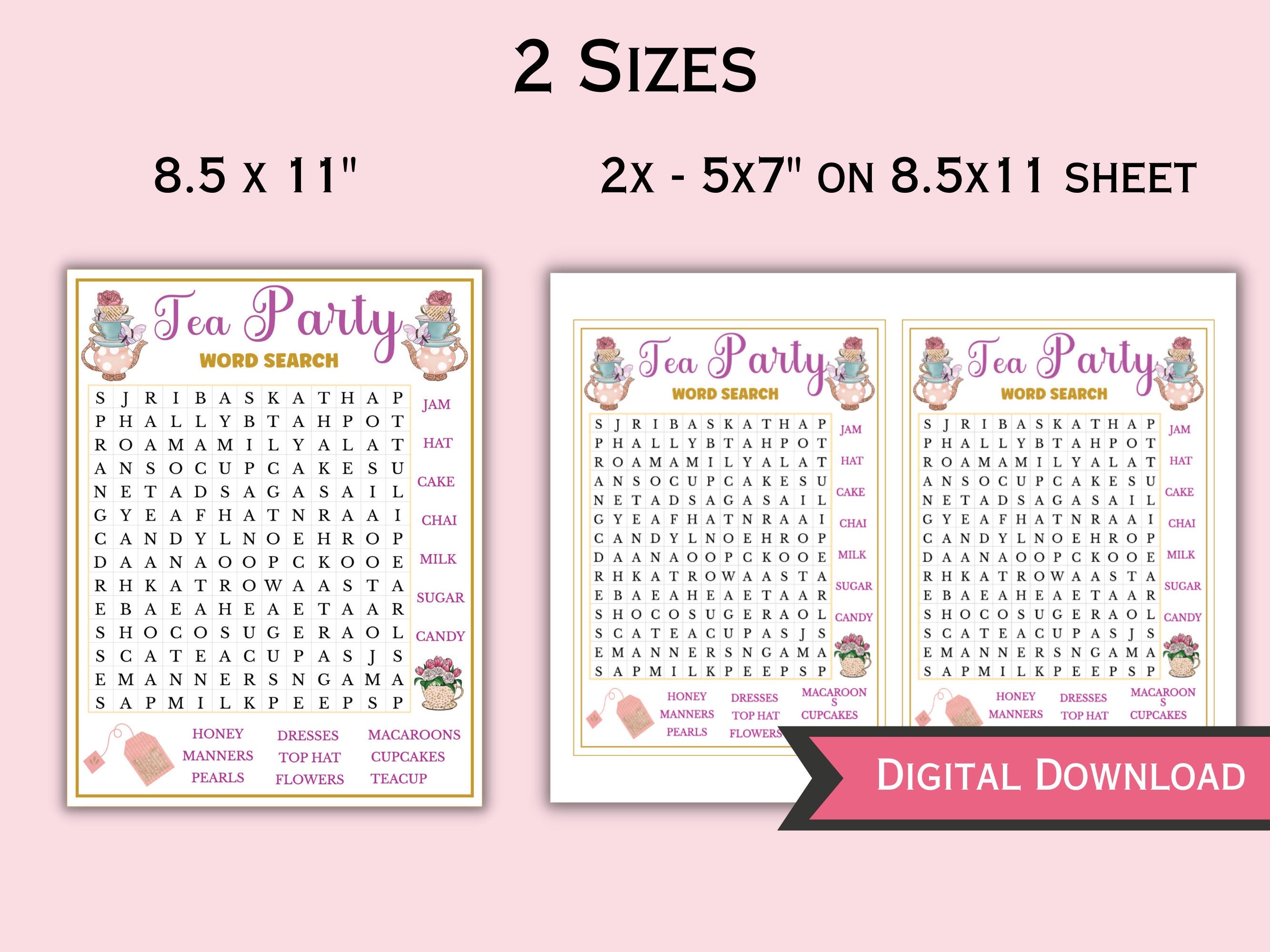 Tea Party Game Bundle for Kids & Adults - 22 Games