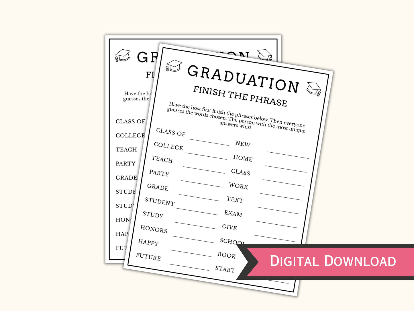 4 Printable Graduation Party Games