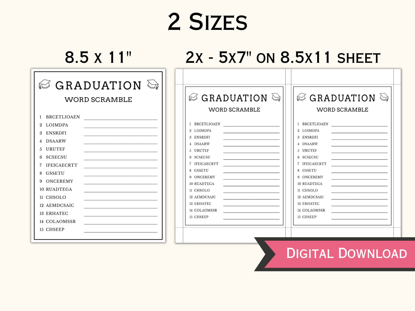 Graduation Party Games - 8 Printable Games