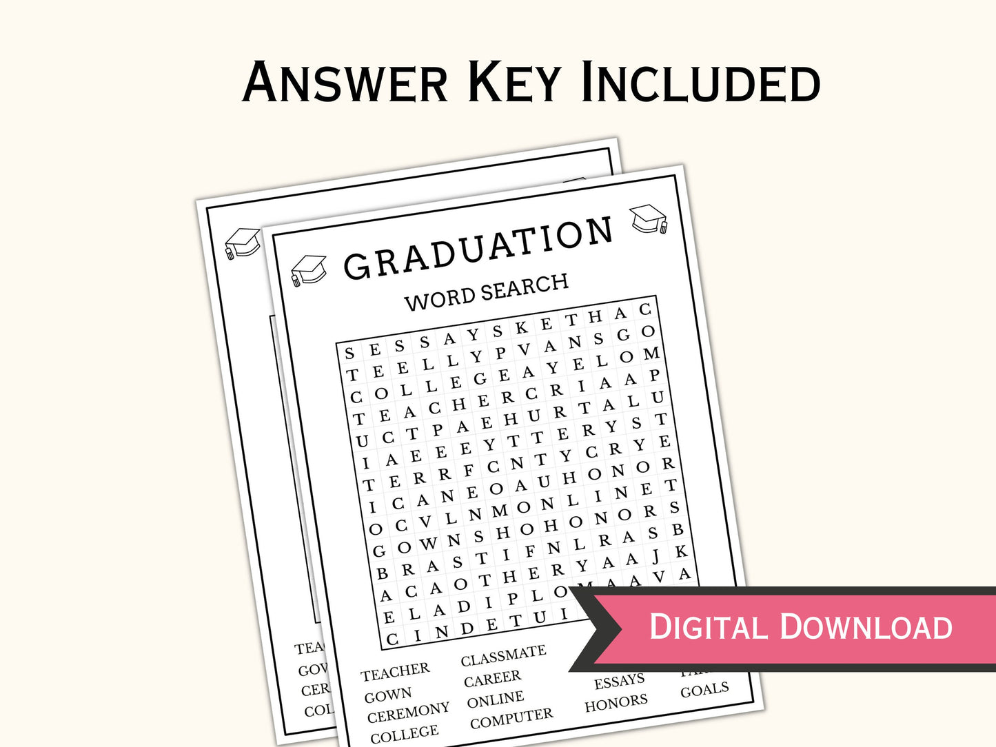 Graduation Party Game Bundle - 20 Printable Games