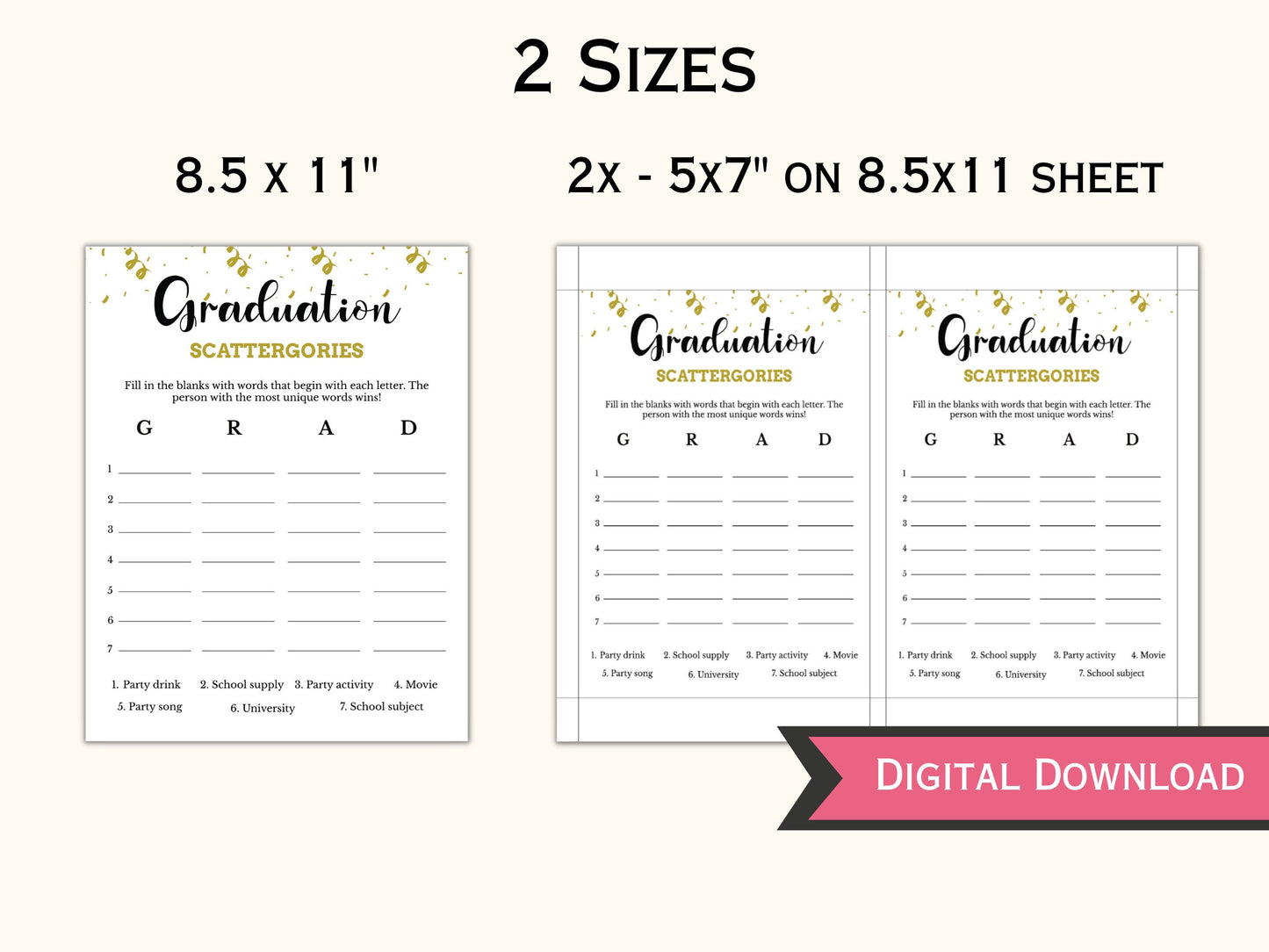 Graduation Party Games Bundle - 14 Printable Games