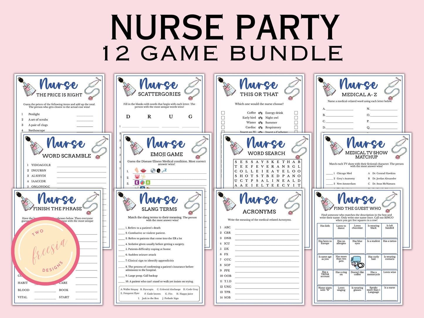 Nurse Themed Party Games (12 Games)