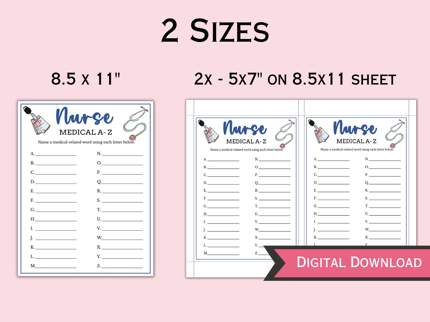 6 Printable Nurse Graduation Game Bundle