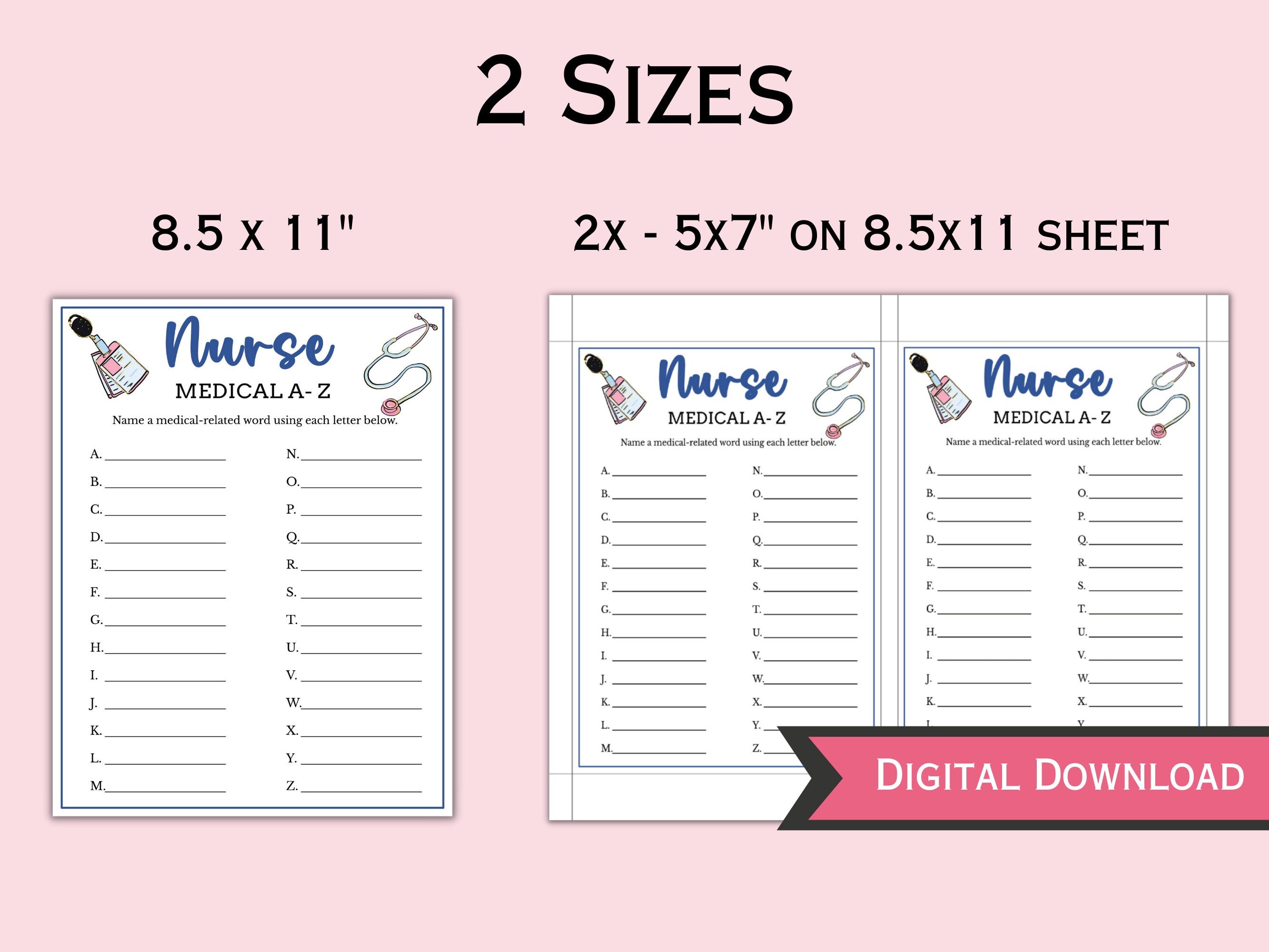 6 Printable Nurse Graduation Game Bundle