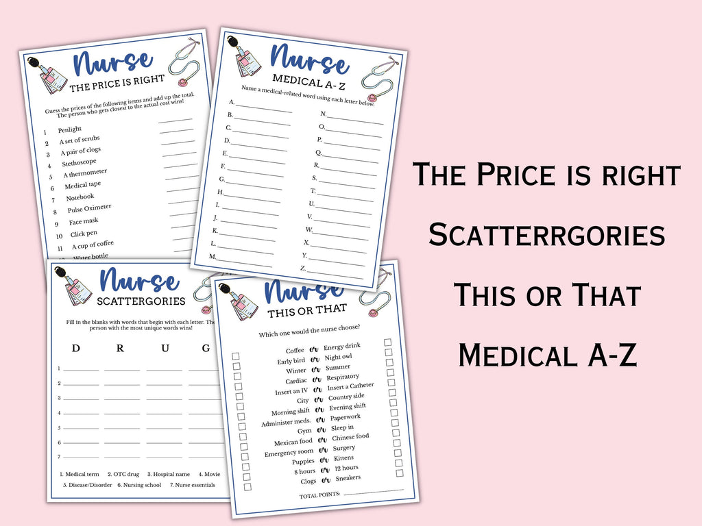 Nurse Themed Party Games (12 Games)