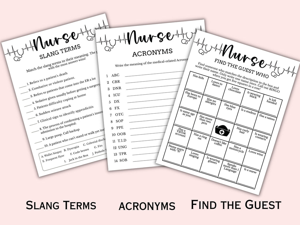 Nurse Themed Graduation Game Bundle - 6 Games