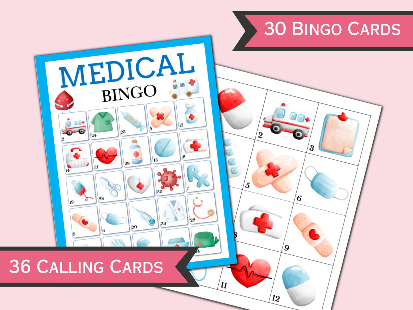 Medical Bingo Game - 30 Cards