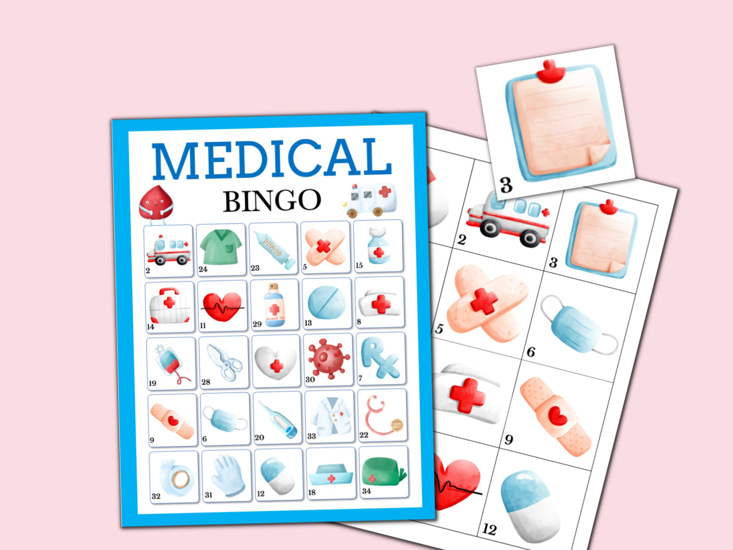 Medical Bingo Game - 30 Cards