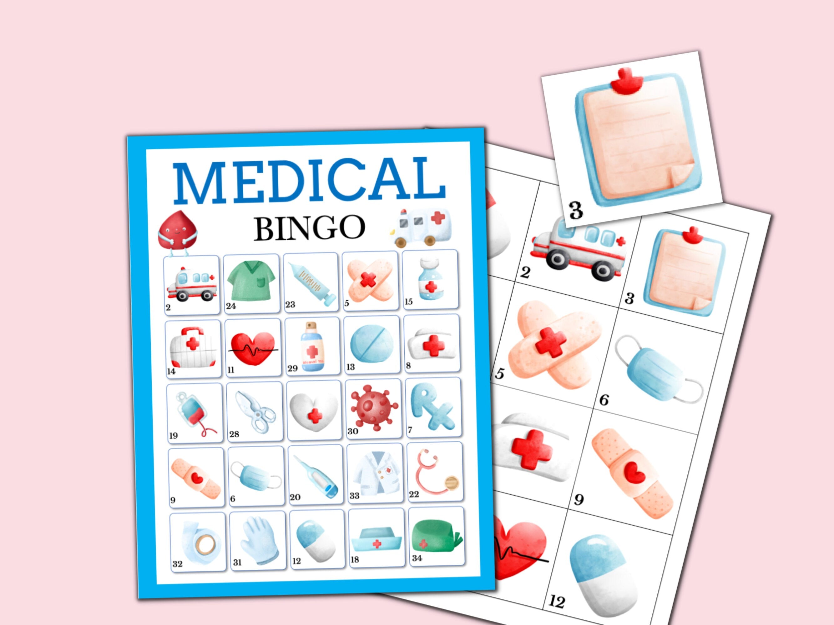 Medical Bingo Game - 30 Cards