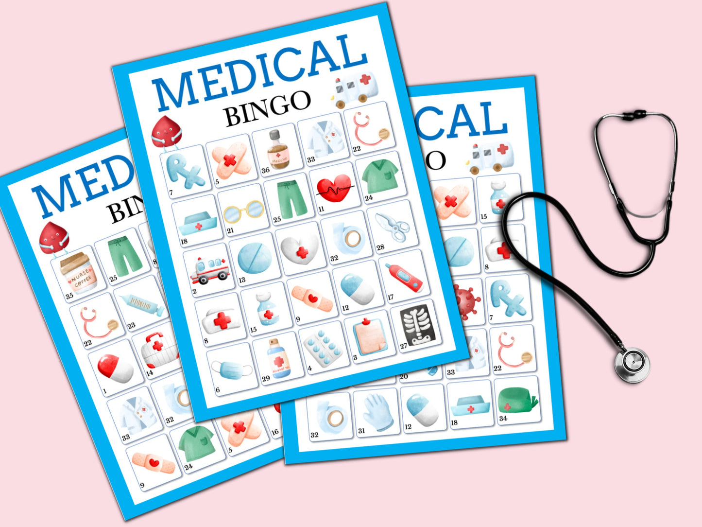 Medical Bingo Game - 30 Cards
