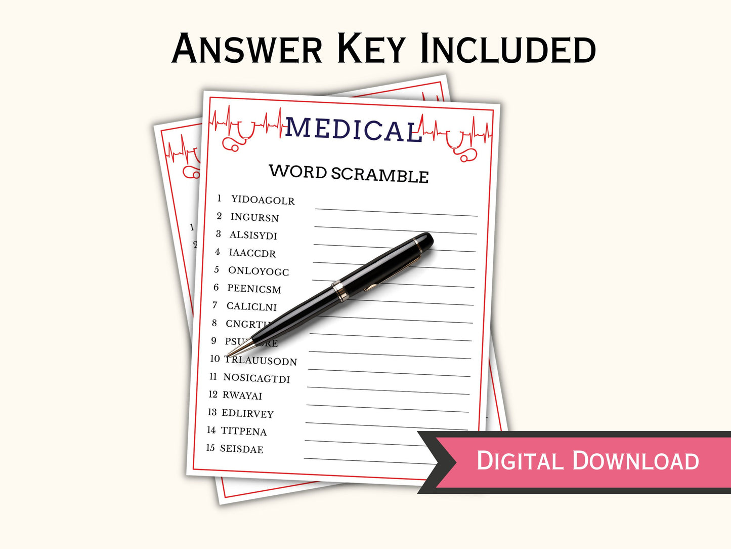 Printable Medical Party Game - (14 Games)