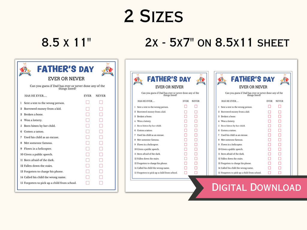 Ever or Never - Father's Day Game