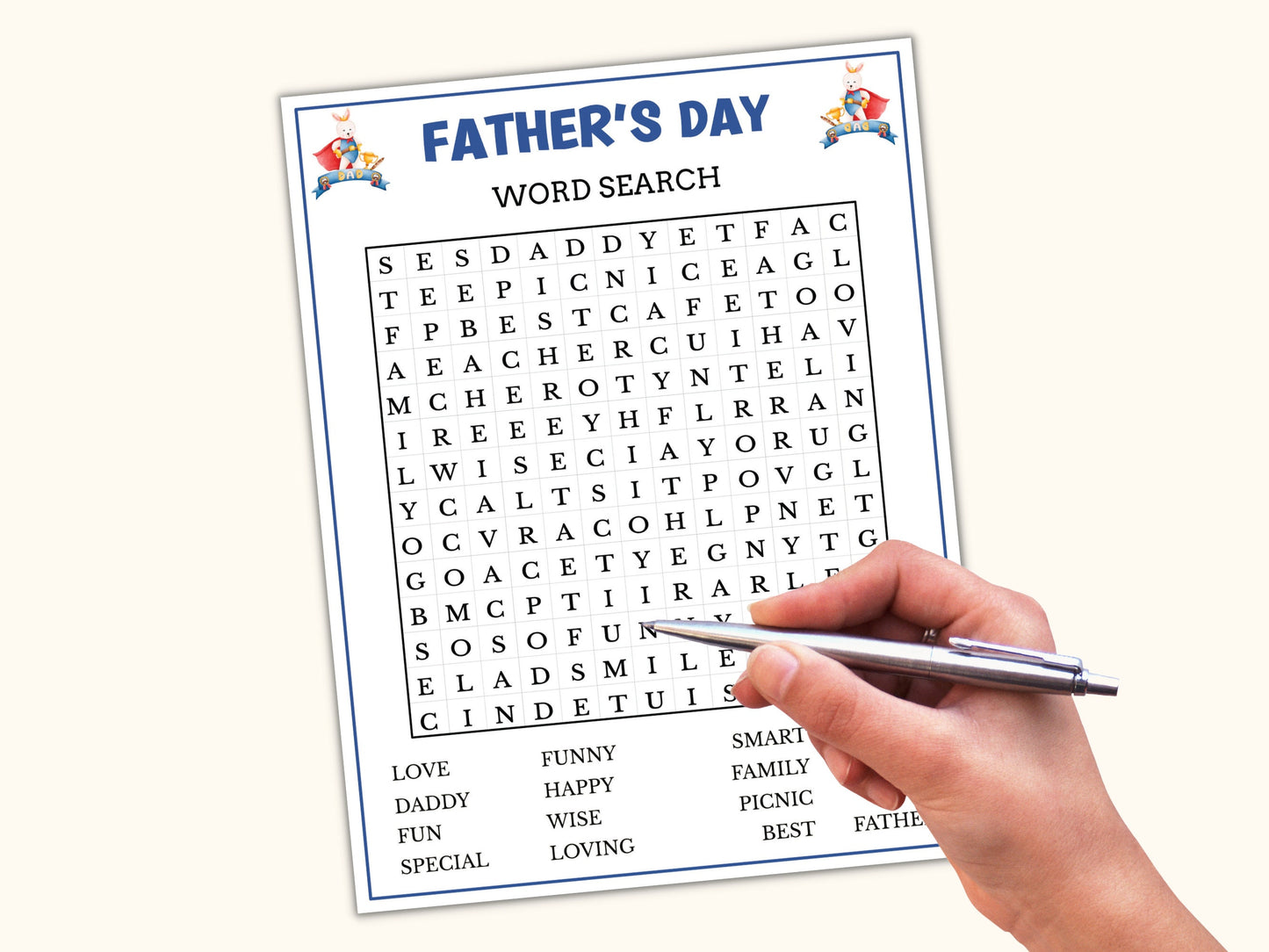 Printable Father's Day Word Search Game