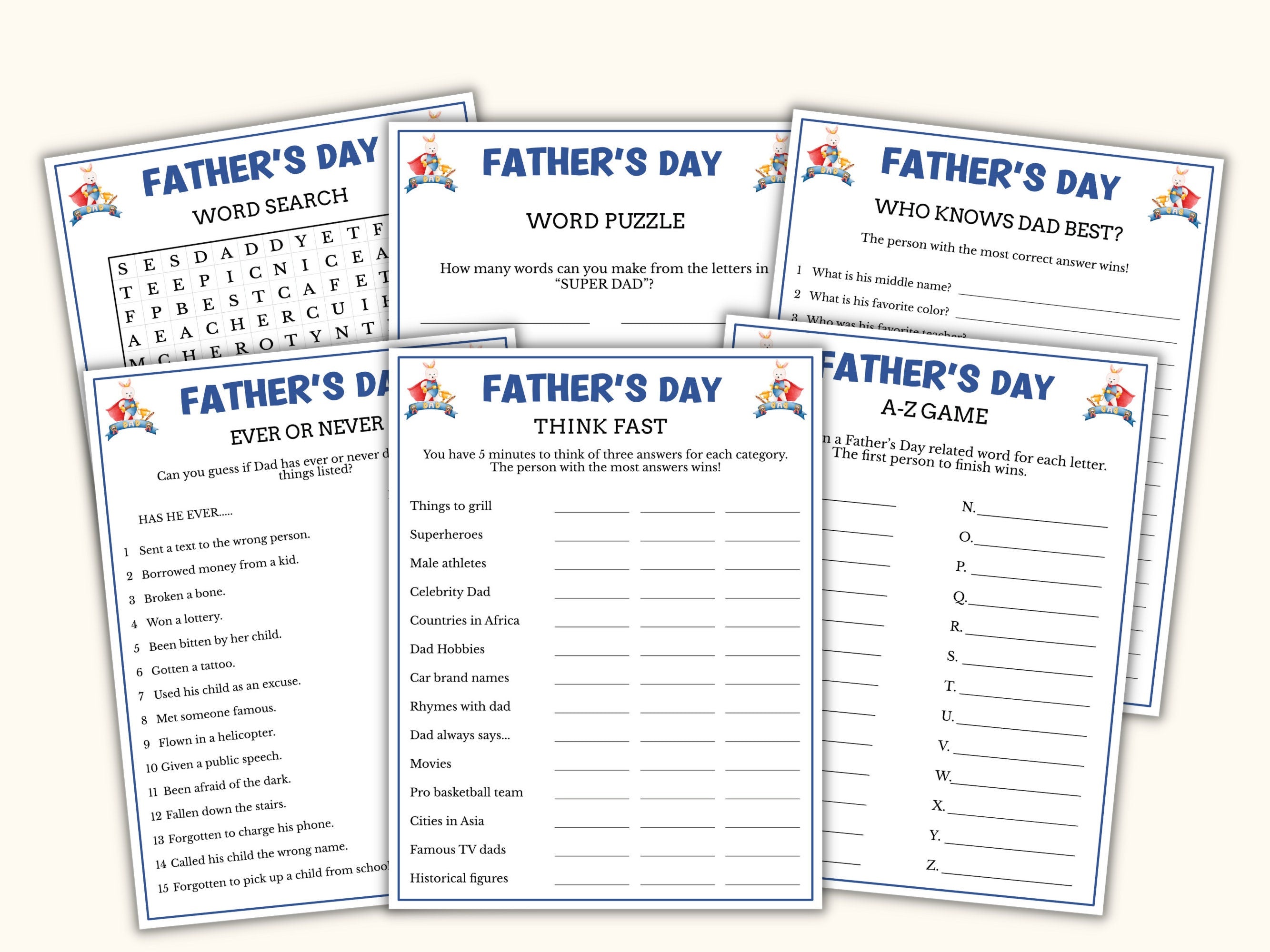 Father's Day Games For Kids and Adults (12 Games)
