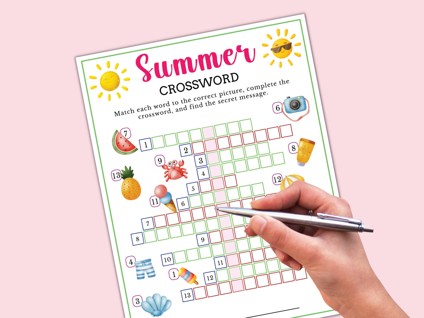 Summer Crossword Game