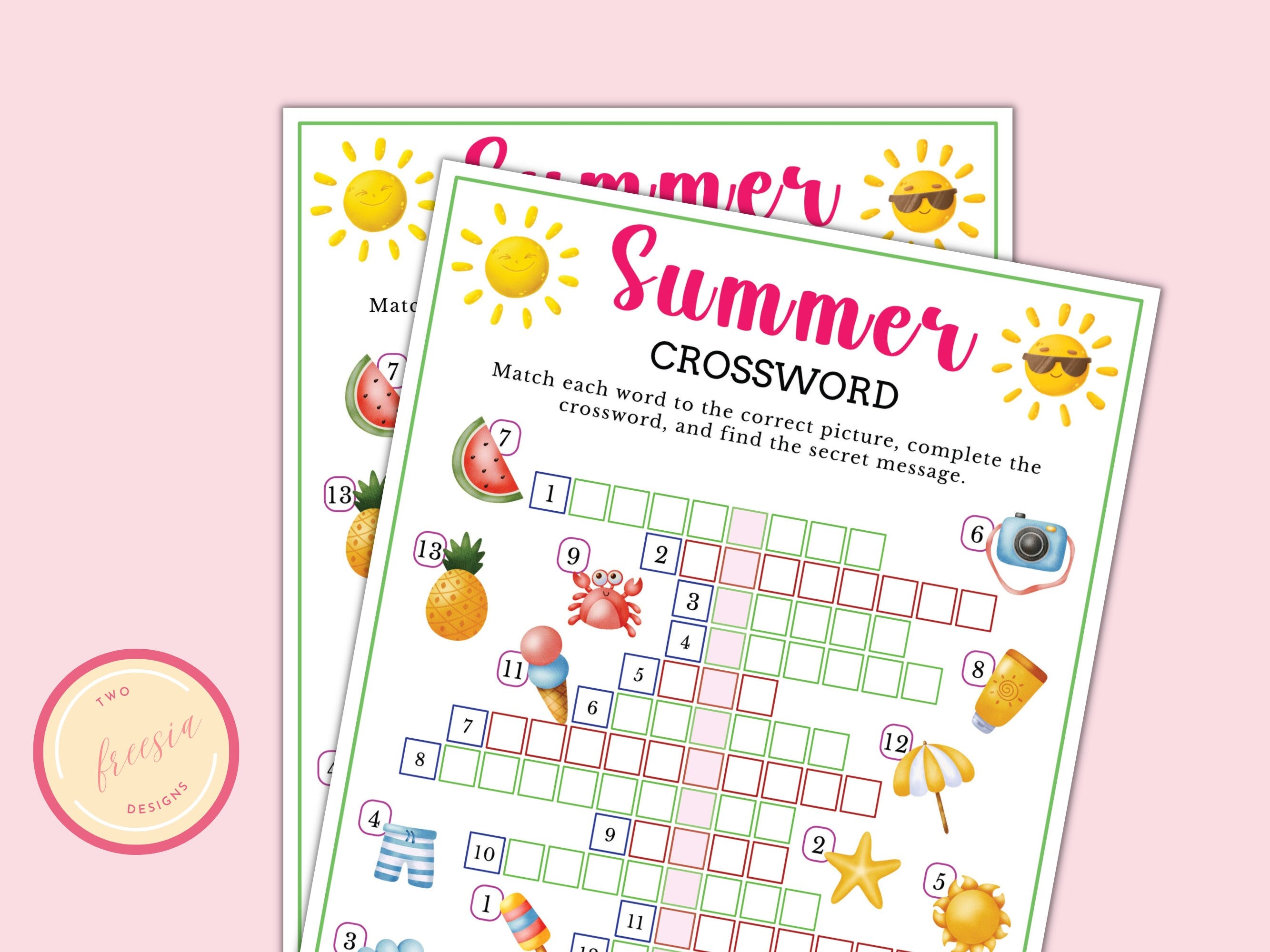 Summer Crossword Game