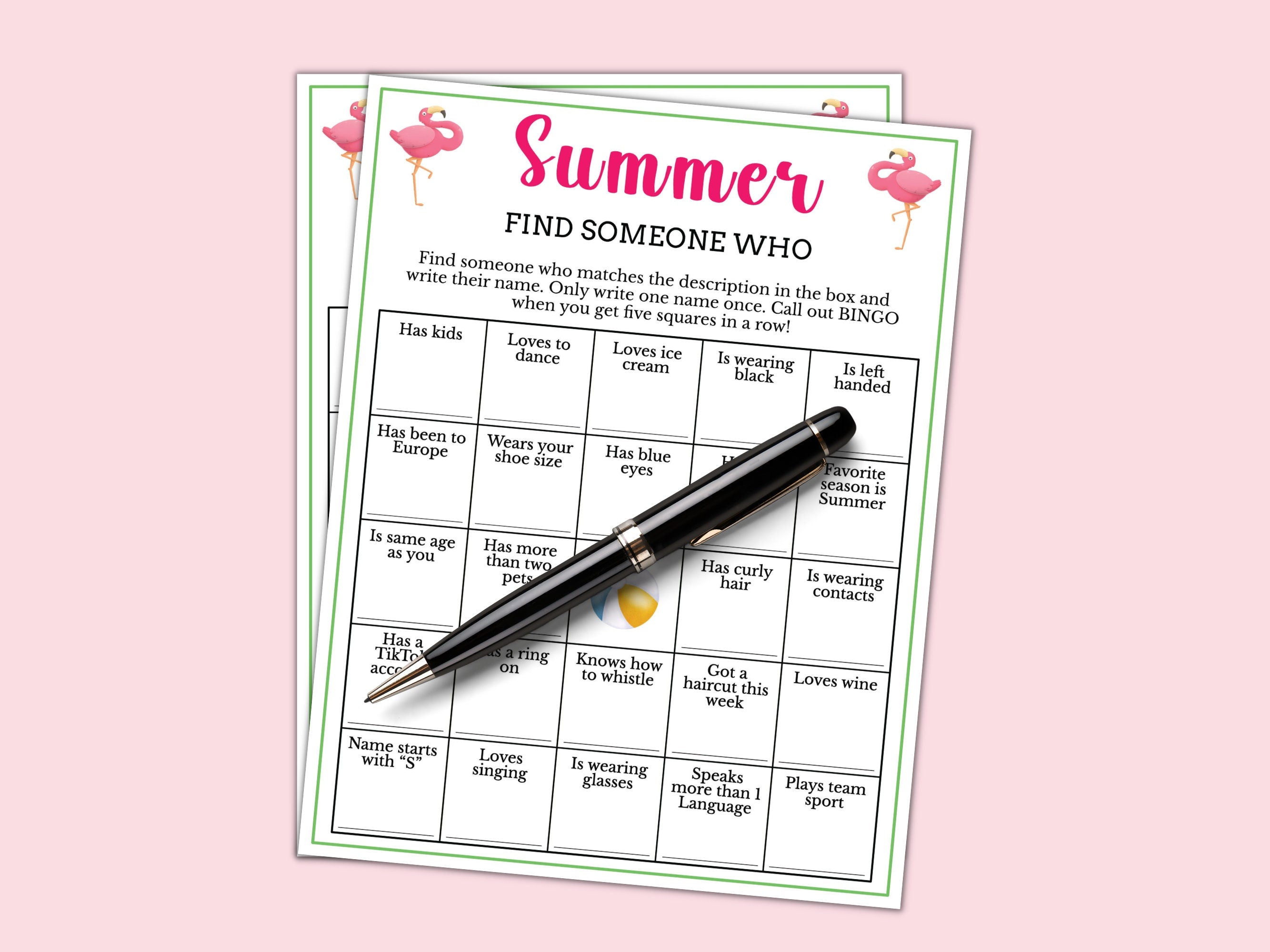 Summer Find the Guest Bingo