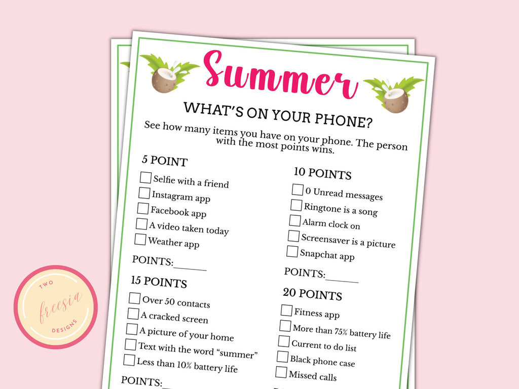 Summer What's on Your Phone game