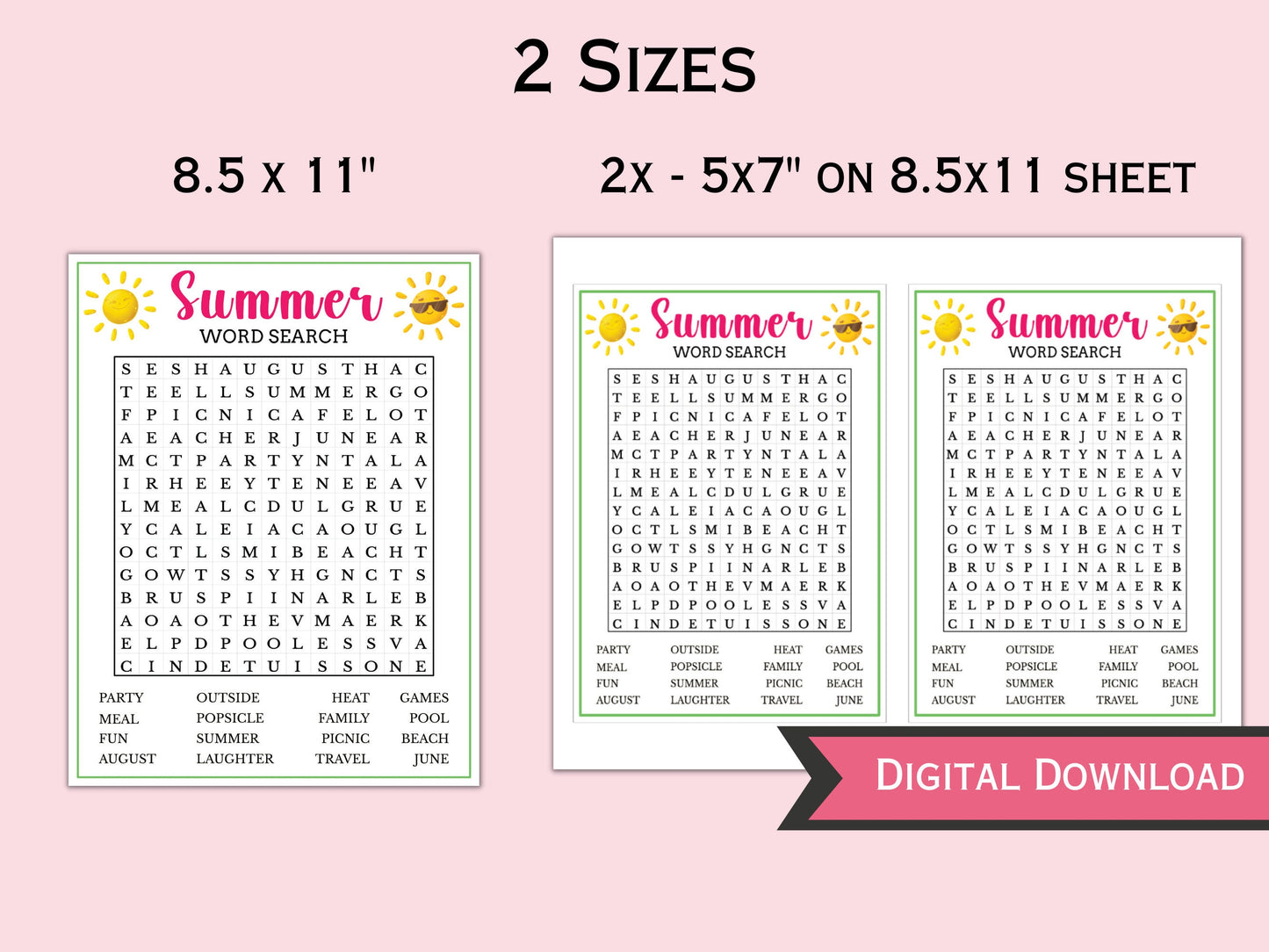 Summer Word Search Game