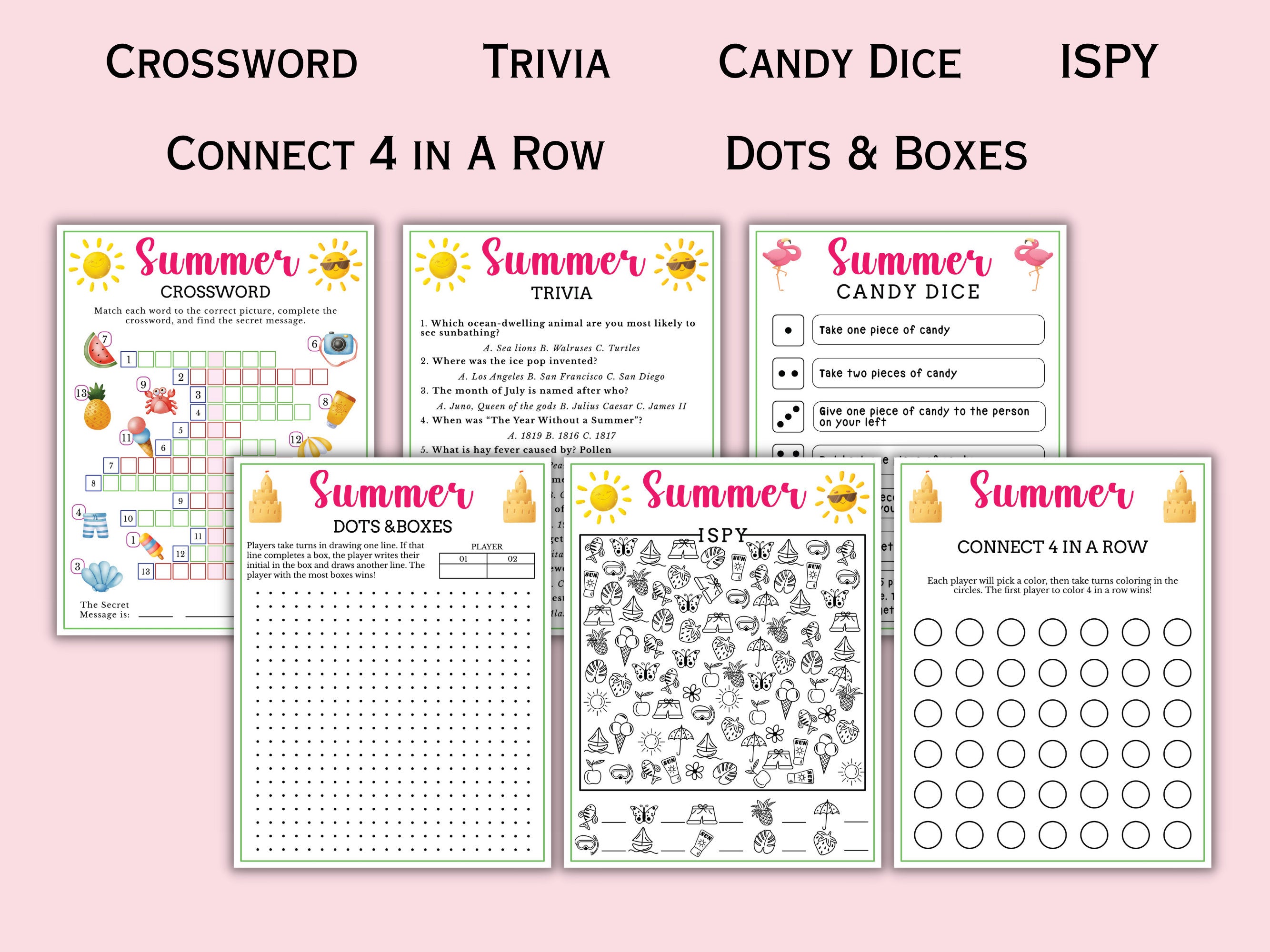 Summer Party - 27 Printable Games