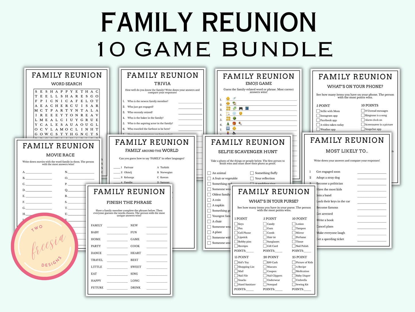 Family Reunion Party Games - 10 Games